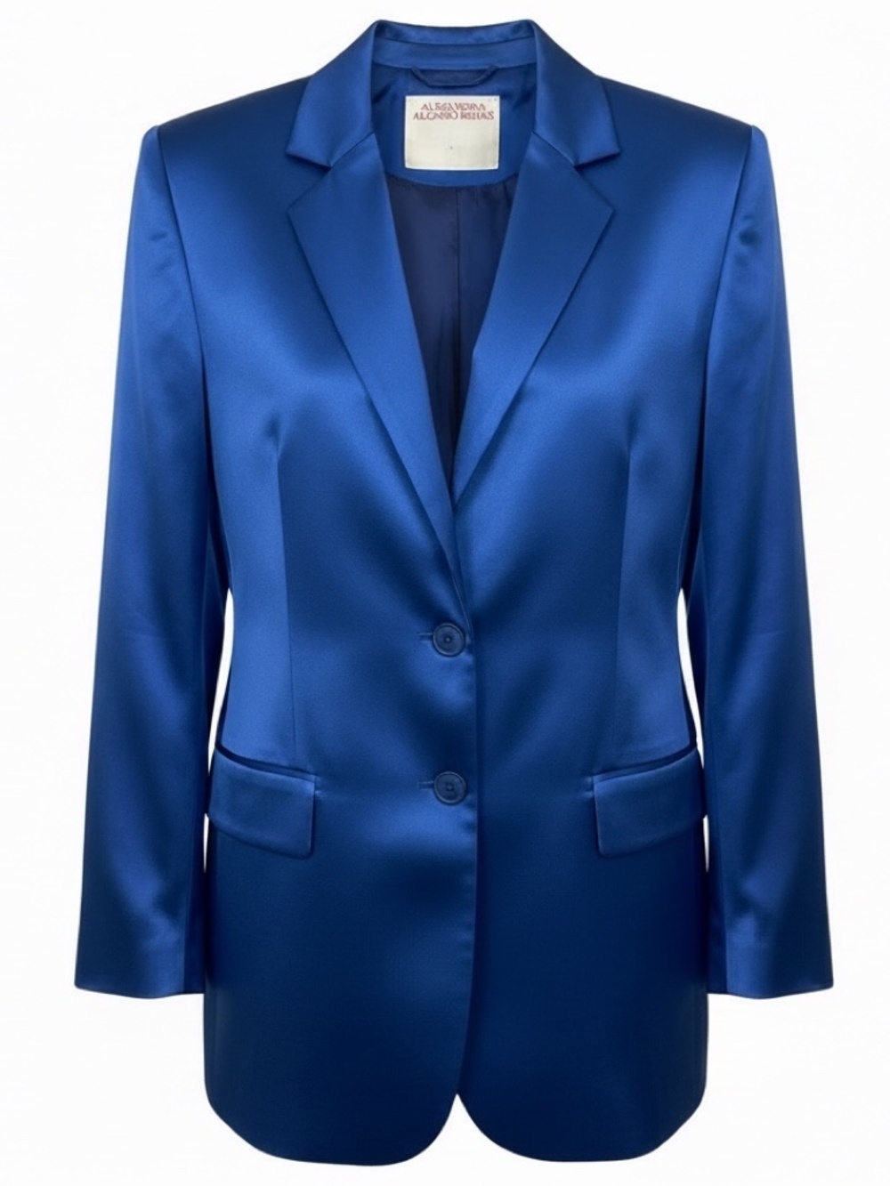 ALEJANDRA ALONSO ROJAS ABEL BLUE SILK BLAZER JACKET